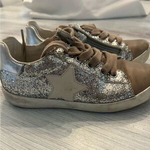 Silver Glitter Star Sneakers